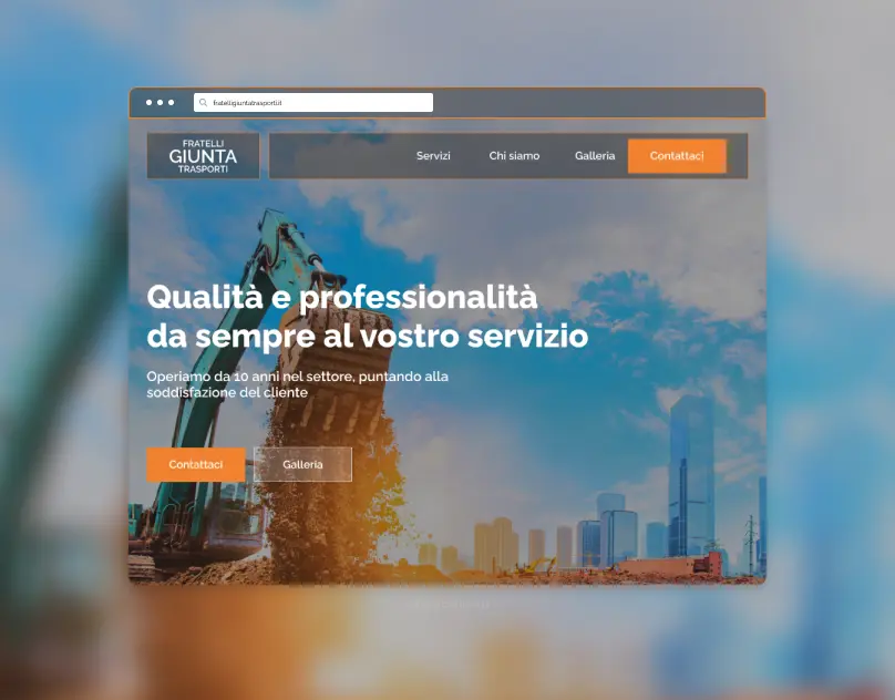 landing page azienda costruzioni e trasporti