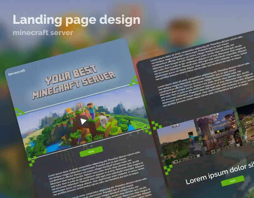 landing page server minecraft